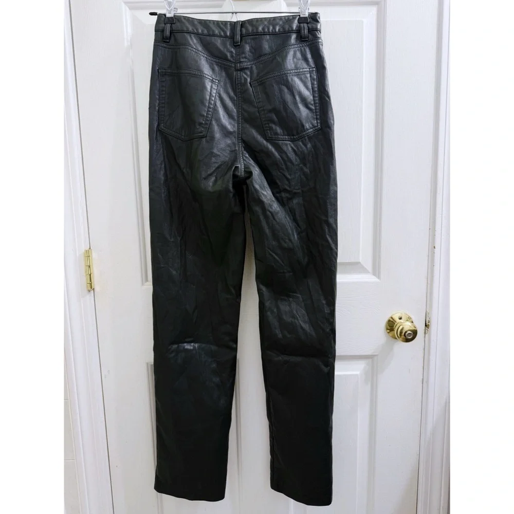 Wilfred Aritzia High Waisted Faux Leather Pants in Black